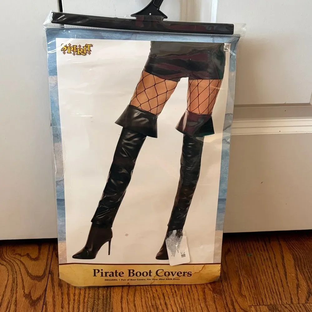 Spirit Black Pirate Boot Covers NWT